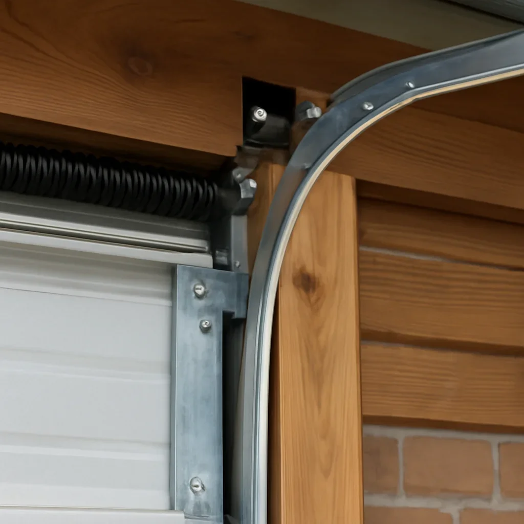 Close view of garage door components related to bear creek green timbers