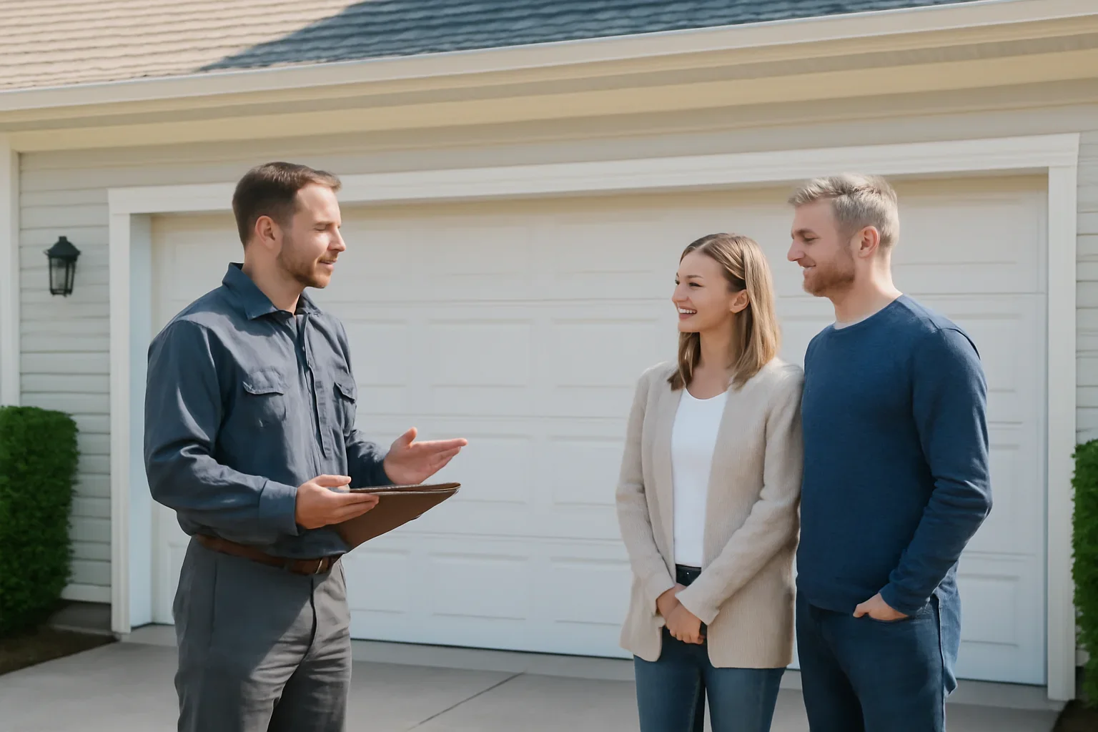 Residential garage door service consultation for homeowners in Surrey