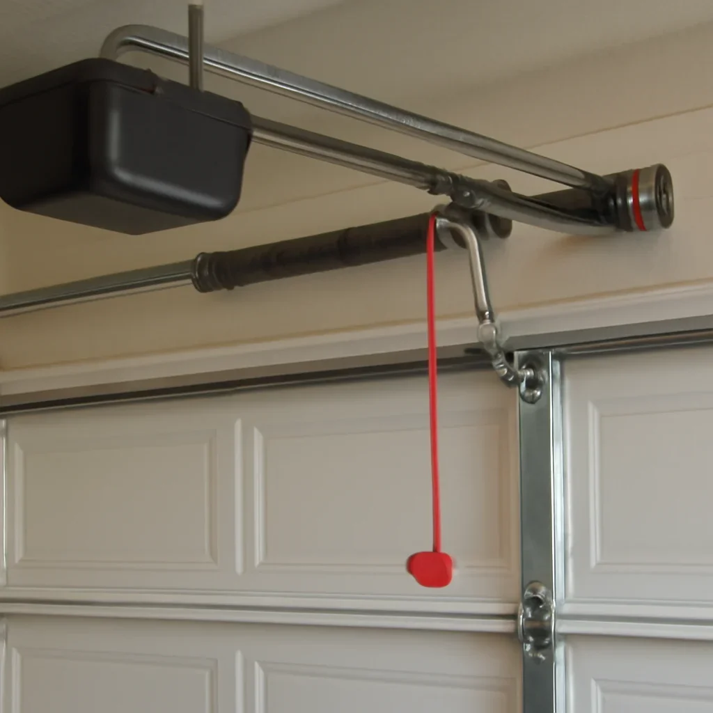 Close view of garage door opener components for Surrey homes