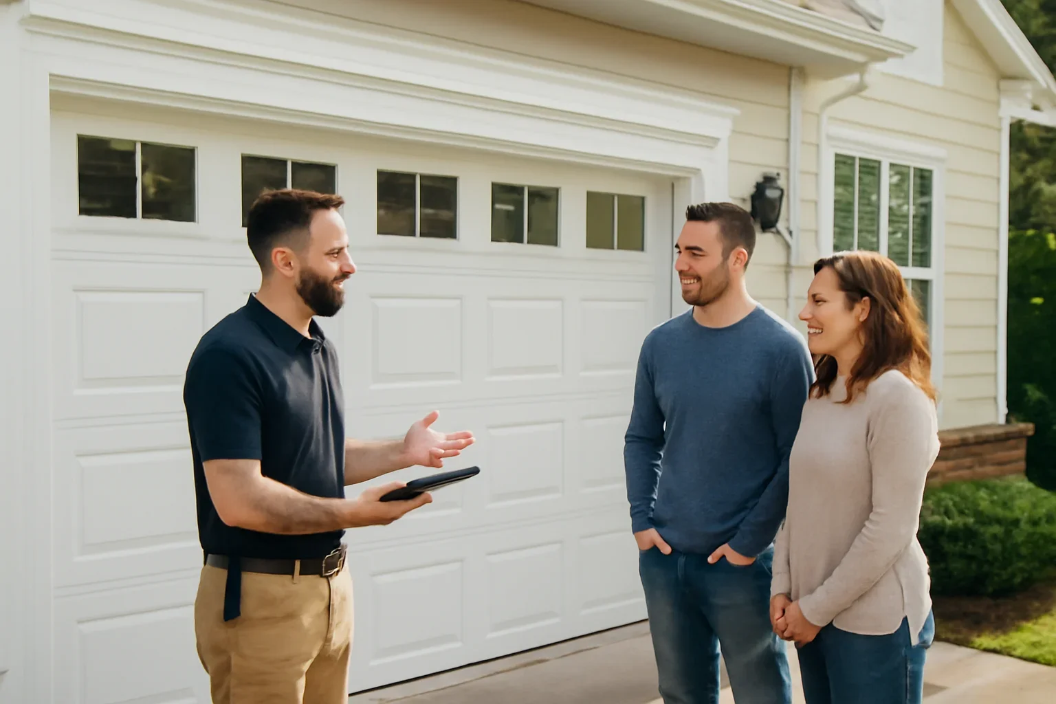 Residential garage door service consultation for homeowners in Surrey
