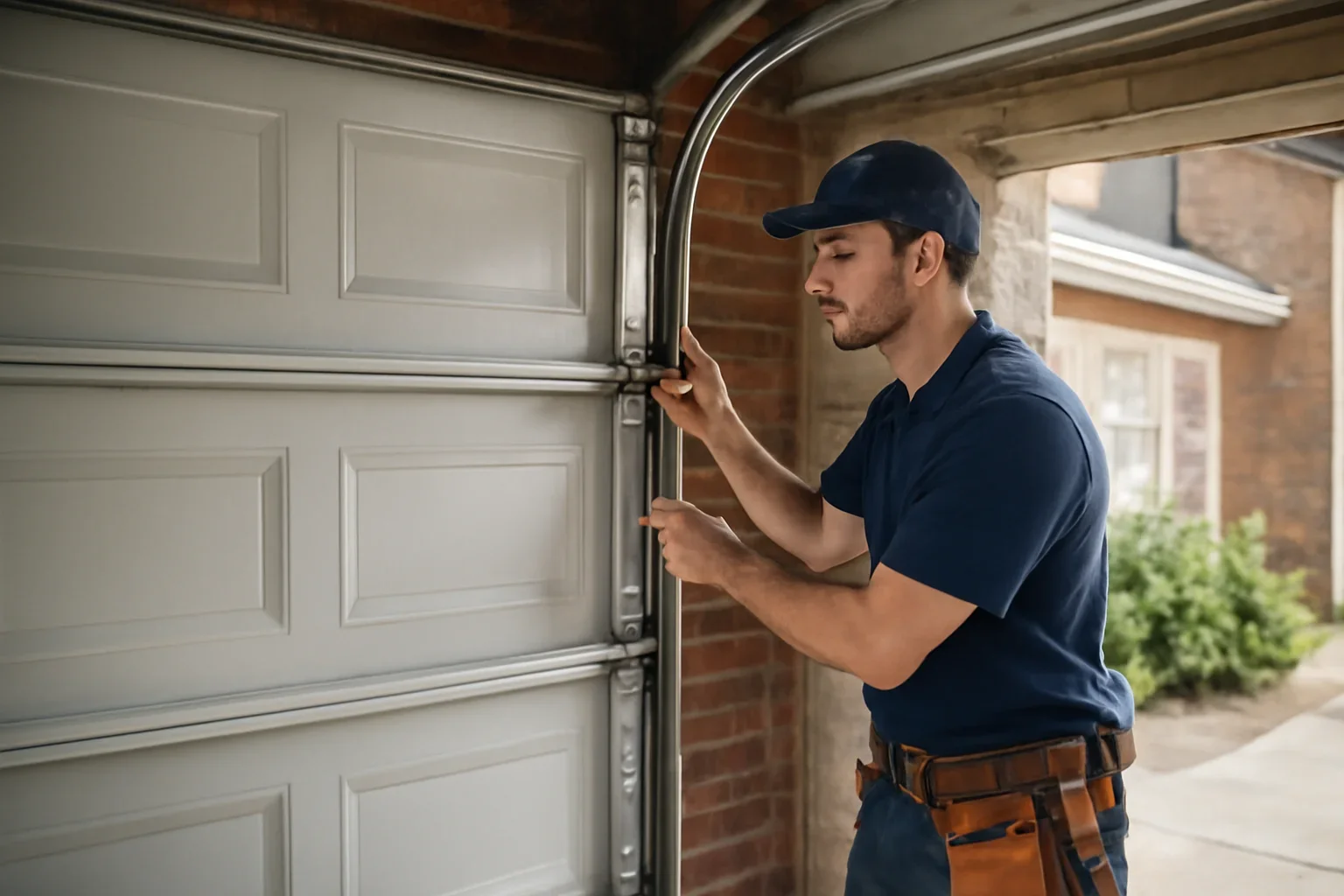 Editorial visual for blog is same day garage door repair available in surrey in a Surrey garage setting