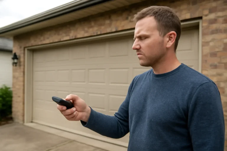 Editorial visual for blog why is my garage door remote not working in a Surrey garage setting