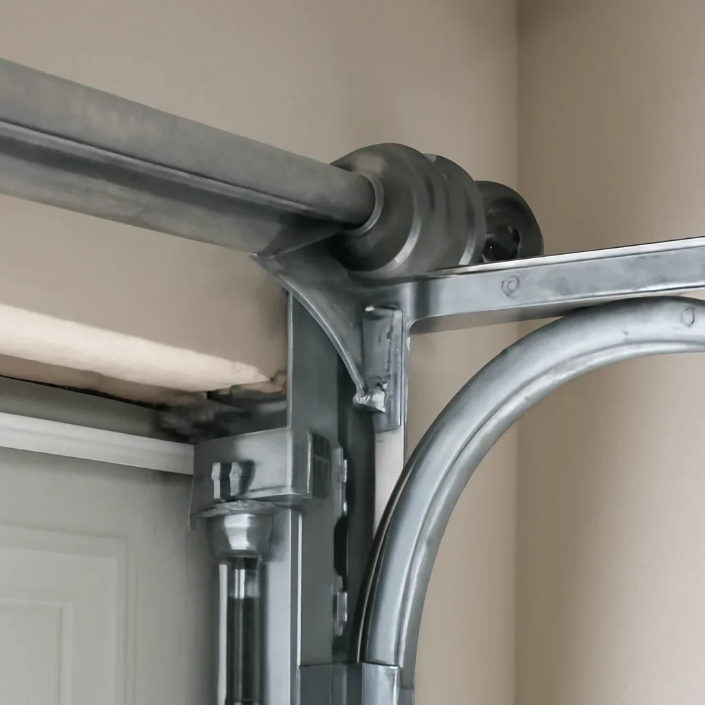 Close view of garage door components related to Surrey garage door case studies