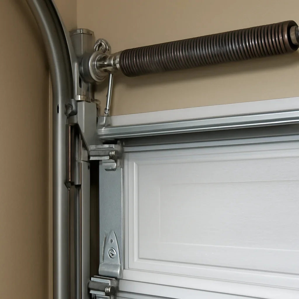 Close view of garage door components related to clayton heights