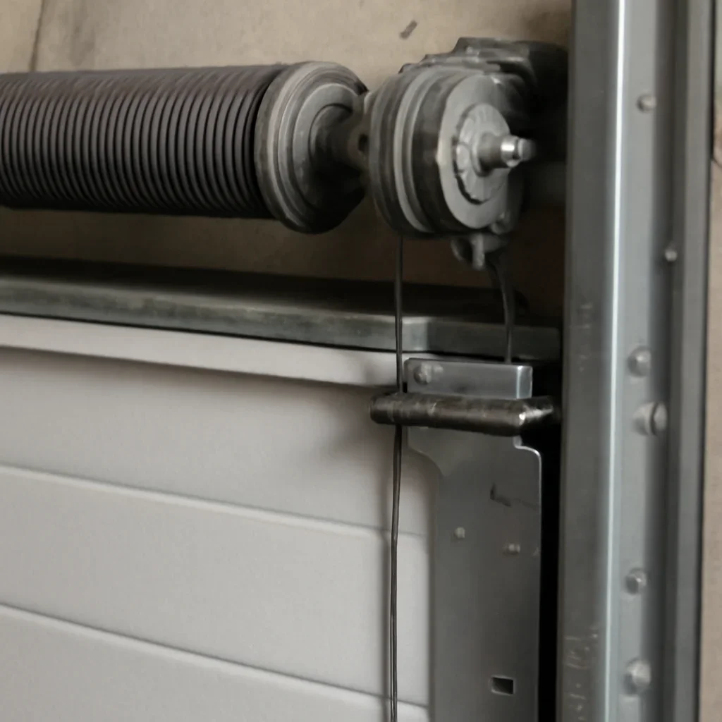 Commercial garage door components inspected during Beaver Creek Surrey repair service