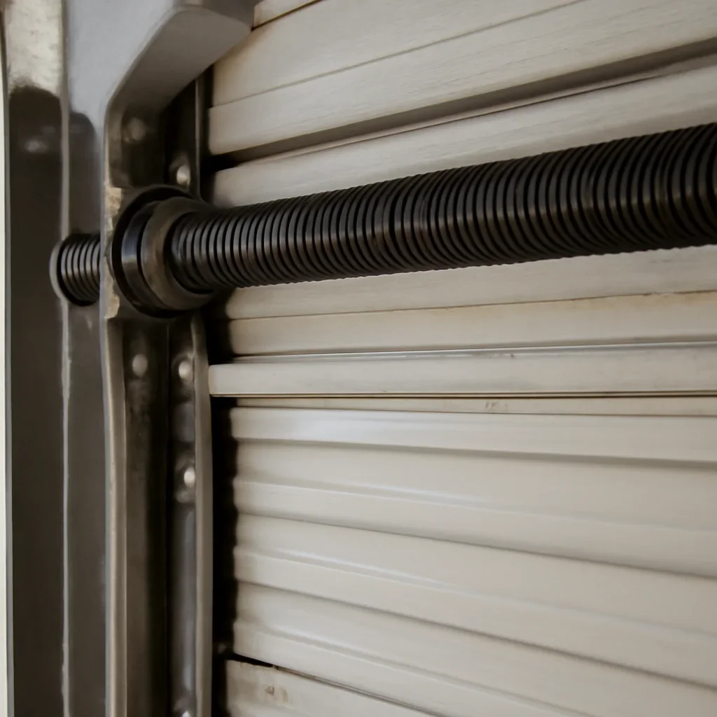 Garage door components inspected during Chimney Hill Surrey commercial-style repair service