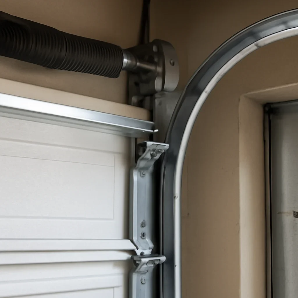 Commercial overhead door components being inspected at a Clayton Heights property