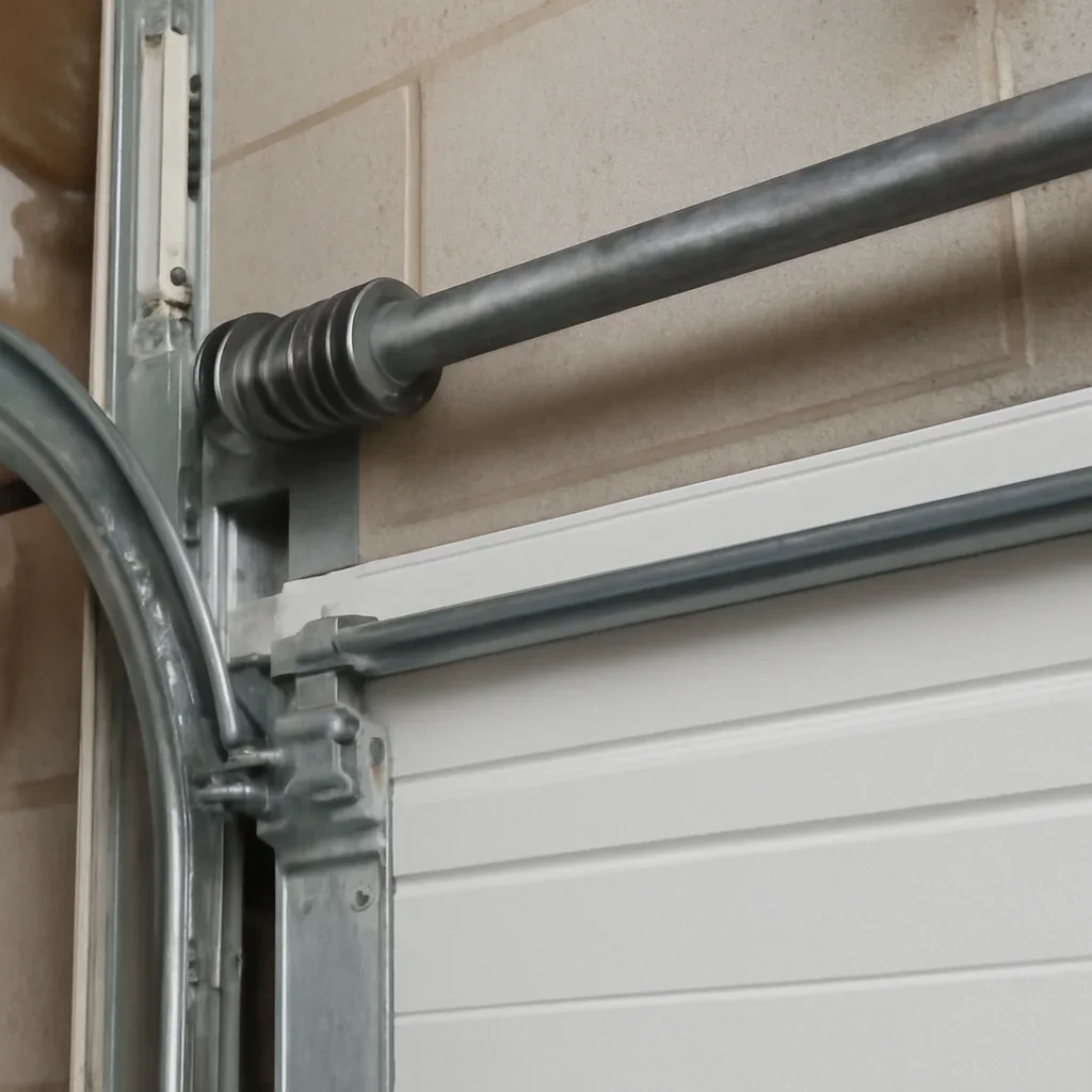 Commercial overhead door components being inspected at a Cloverdale property