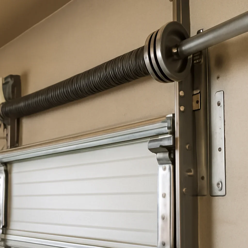 Garage door hardware inspected for corrosion at a Crescent Beach Surrey property