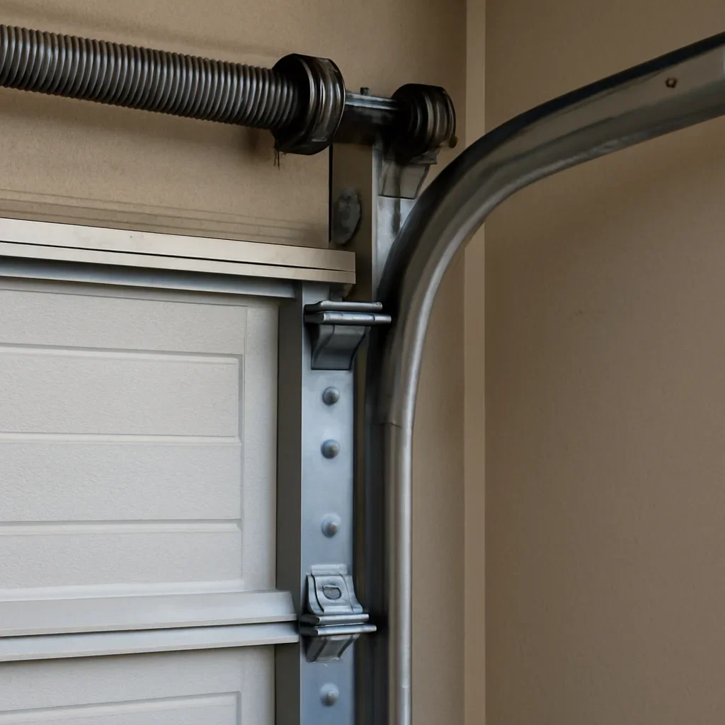 Commercial garage door components being inspected in East Clayton, Surrey