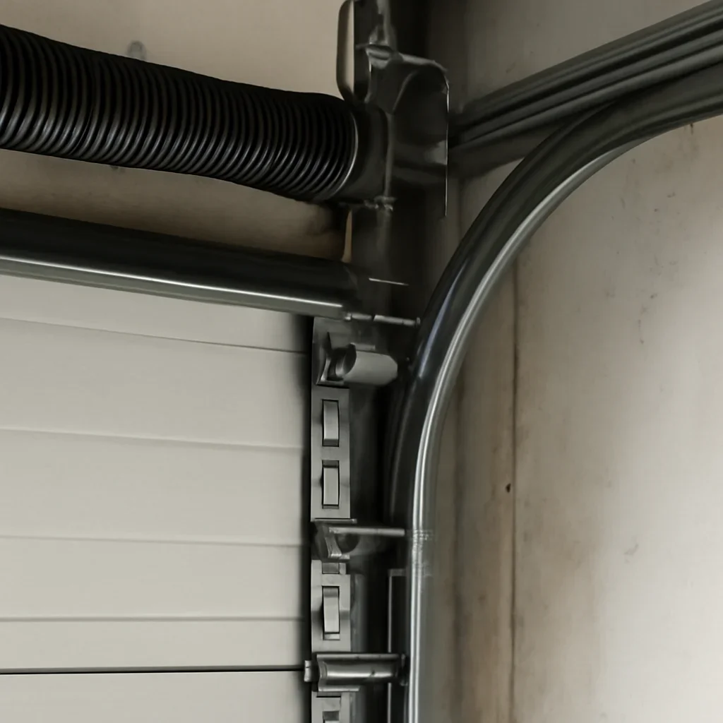Commercial garage door components being inspected in Ocean Park, Surrey