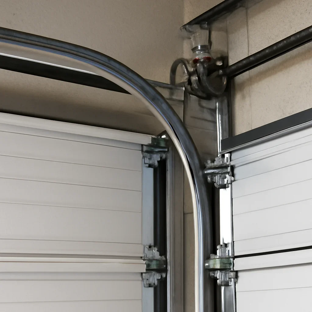 Commercial overhead door hardware being inspected during repair service in Port Kells Surrey