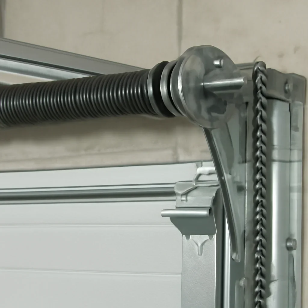 Commercial garage door components inspected during Rosemary Heights Surrey repair service