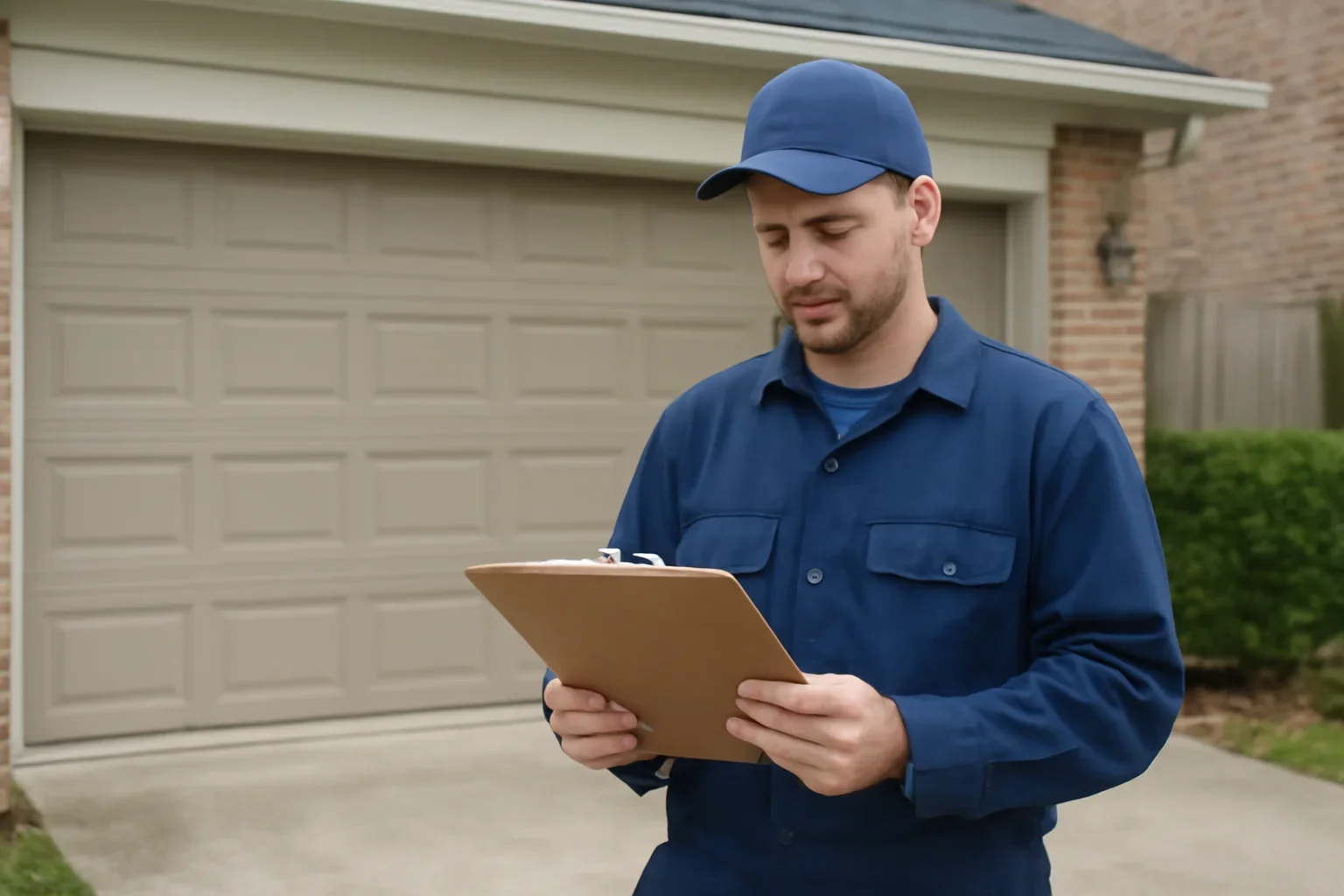 Emergency garage door repair in Fleetwood Surrey at a residential garage