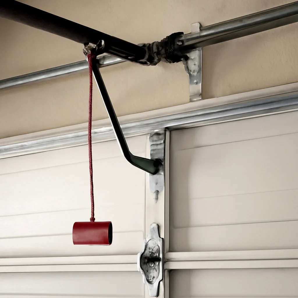 Garage door parts inspected during emergency garage door repair in Guildford Surrey