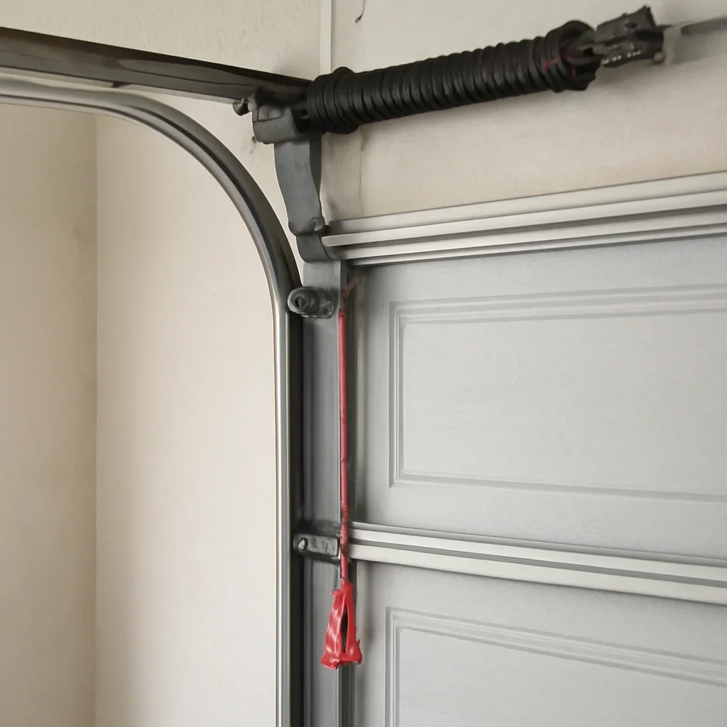 Garage door parts inspected during emergency garage door repair in Newton Surrey