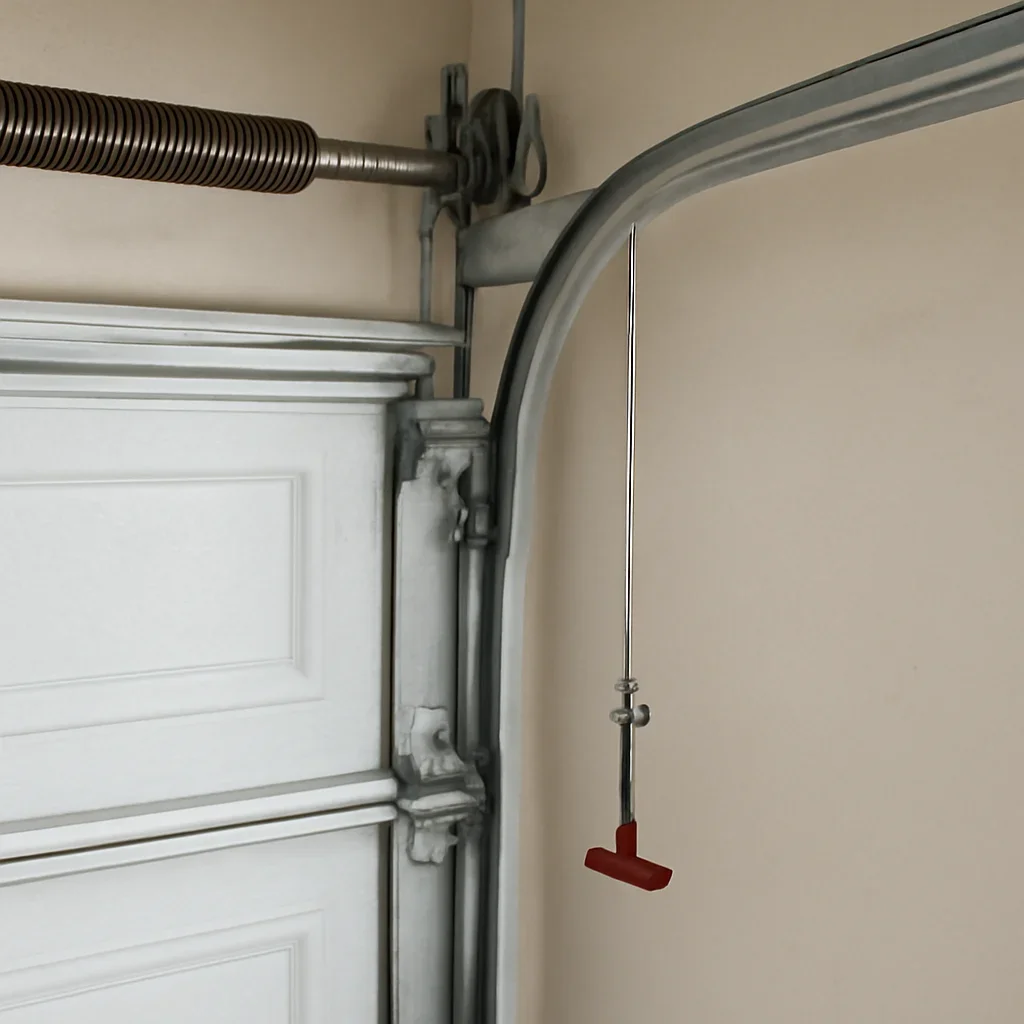 Garage door parts inspected during emergency garage door repair in South Surrey