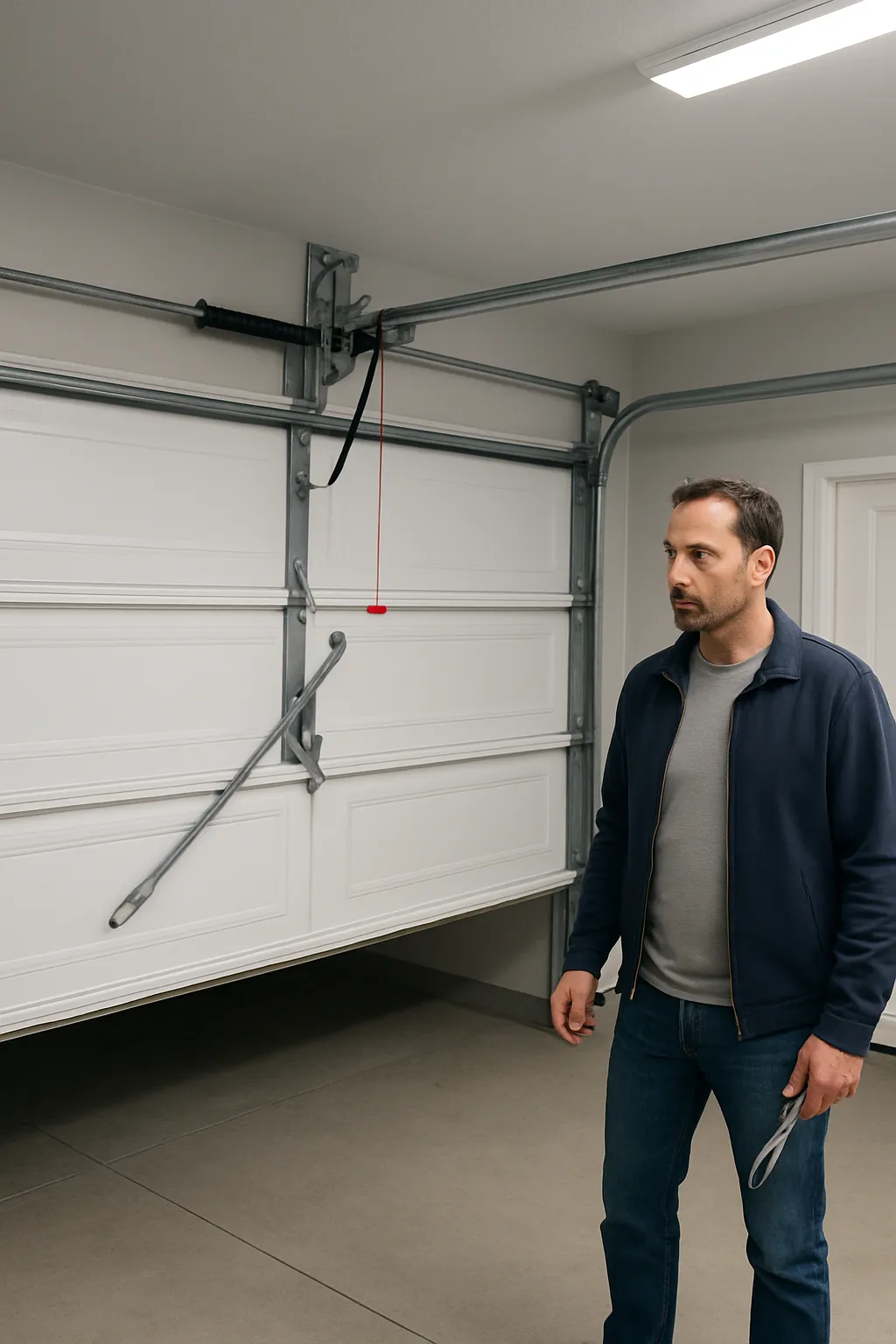 Inspection of dangerous DIY garage door repairs in Surrey