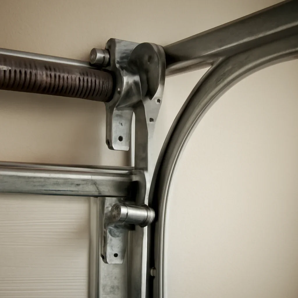 Close view of garage door parts related to garage door installation in Bear Creek Green Timbers