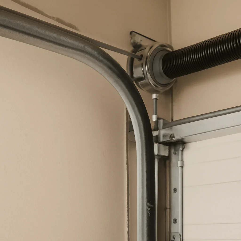 Close view of garage door parts related to garage door installation in Bridgeview