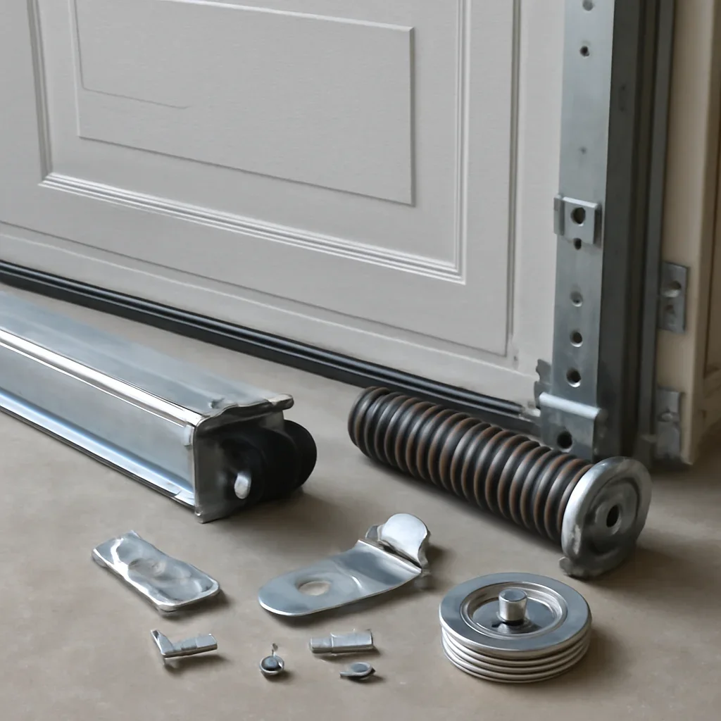 Close view of commercial garage door parts related to garage door installation in Campbell Heights