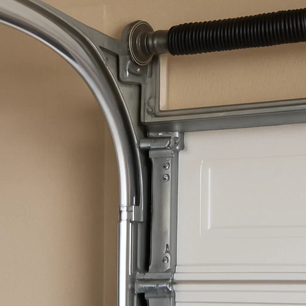 Close view of garage door components for garage door installation in Cloverdale Surrey