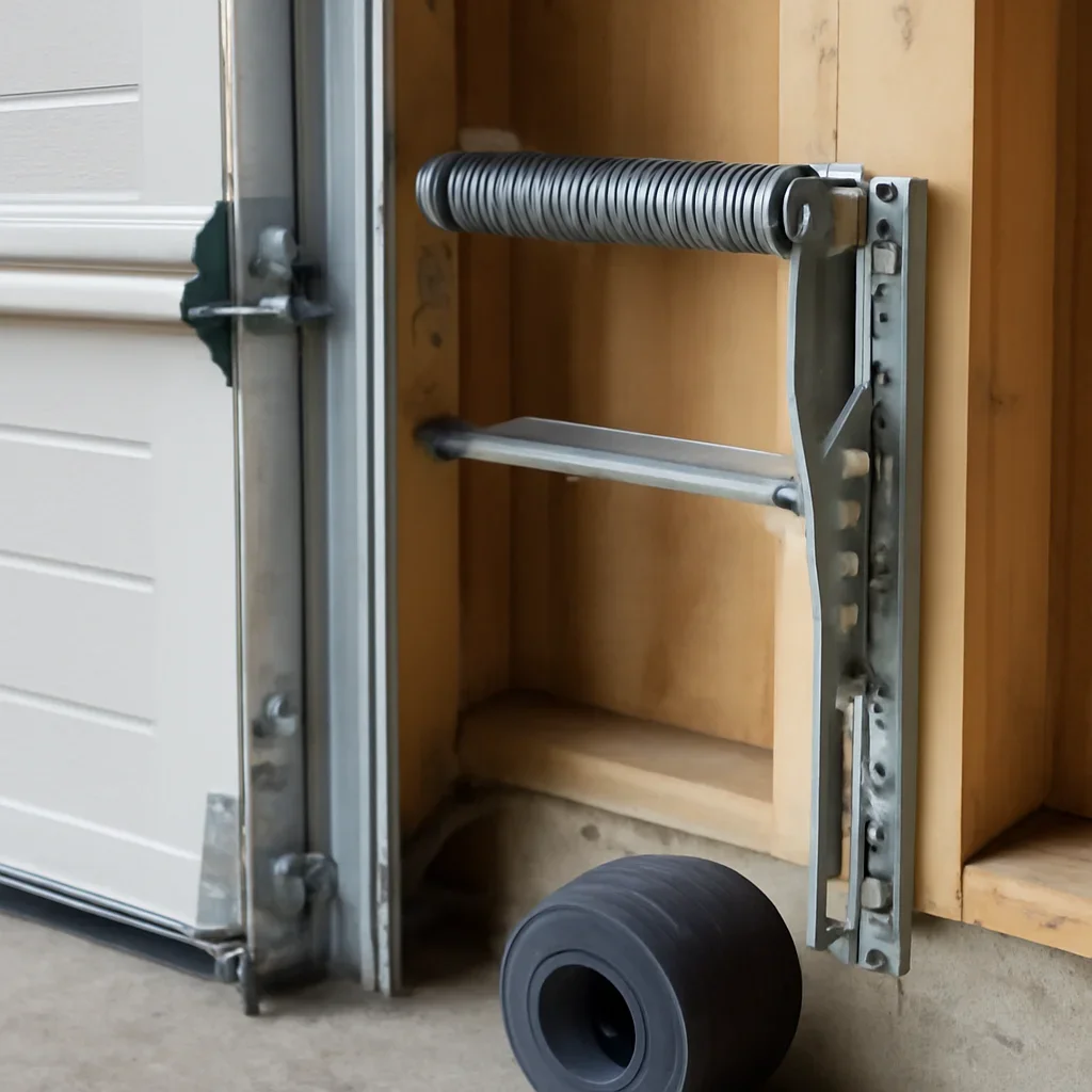 Close view of garage door parts related to garage door installation in Cloverdale Town Centre
