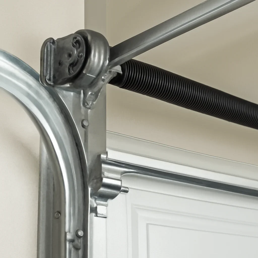 Close view of garage door components for garage door installation in Fleetwood Surrey