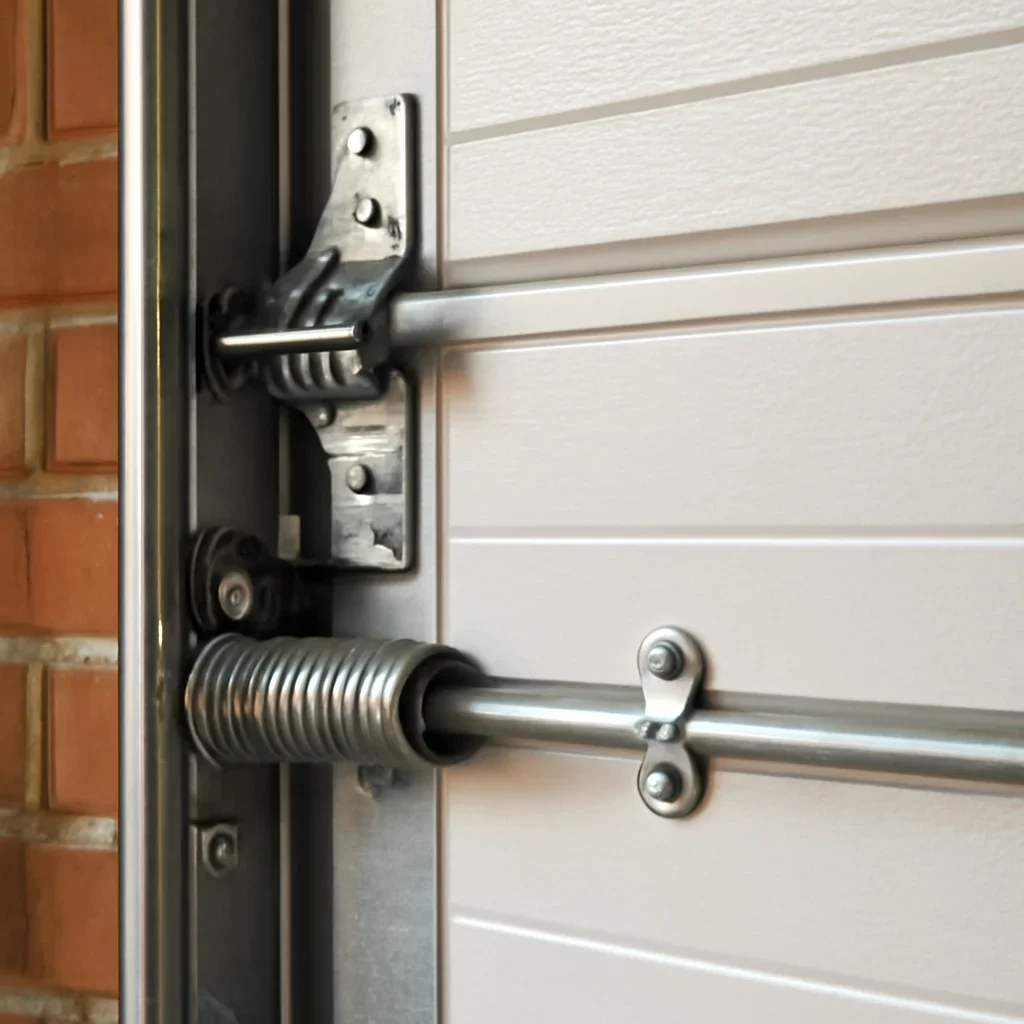 Close view of garage door components related to garage door installation surrey guildford