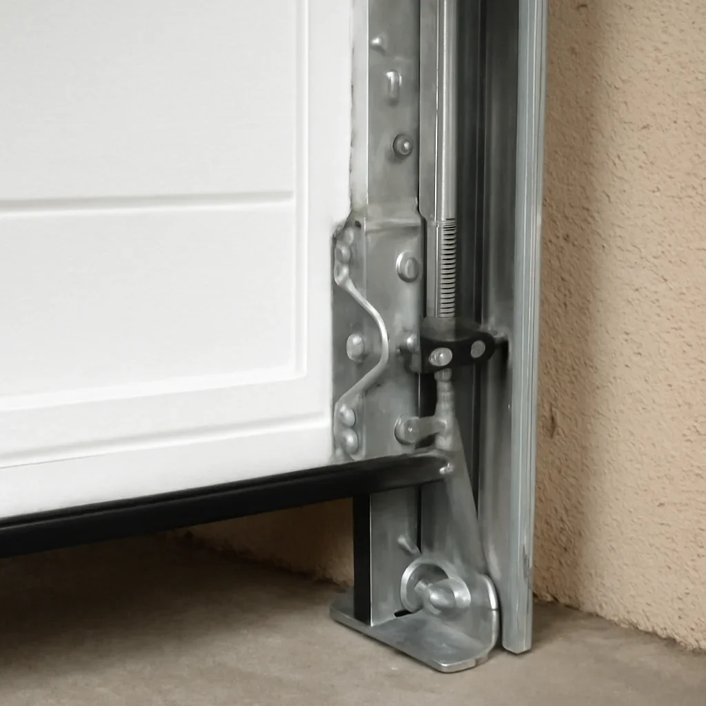 Close view of garage door components for garage door installation in Newton Surrey