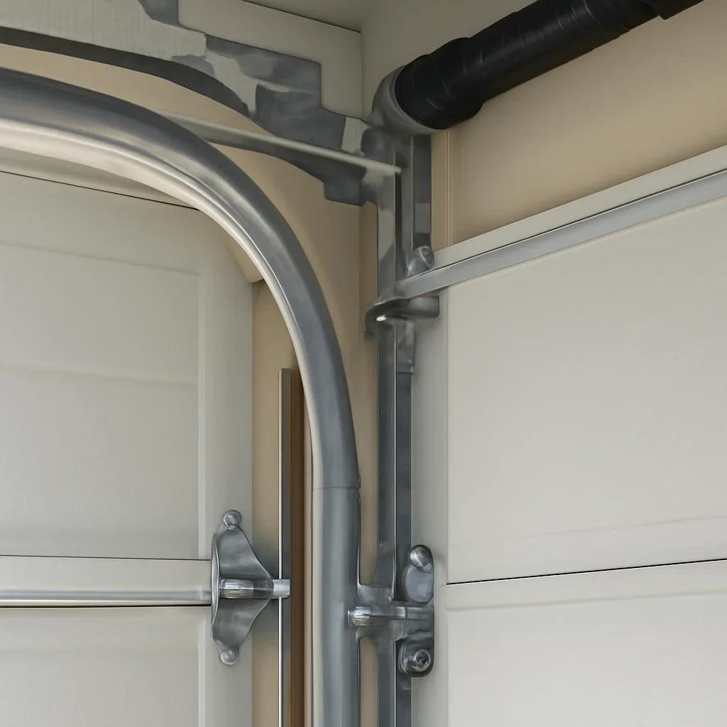 Close view of garage door components for garage door installation in Newton Town Centre Surrey