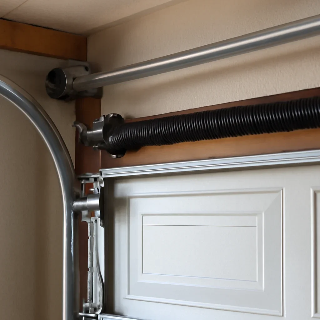 Close view of garage door components for garage door installation in Ocean Park Surrey