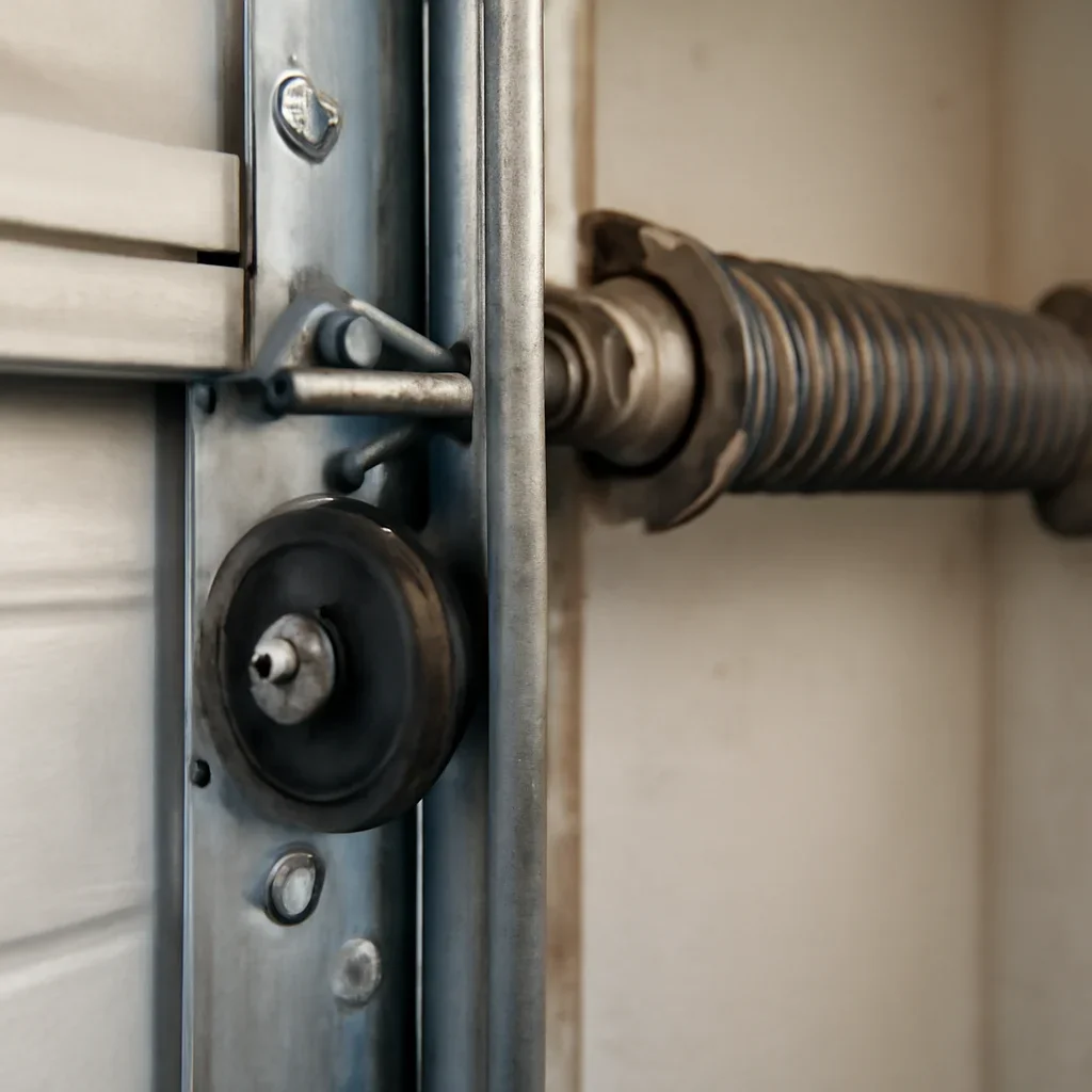 Garage door components inspected during garage door maintenance in Cloverdale Surrey