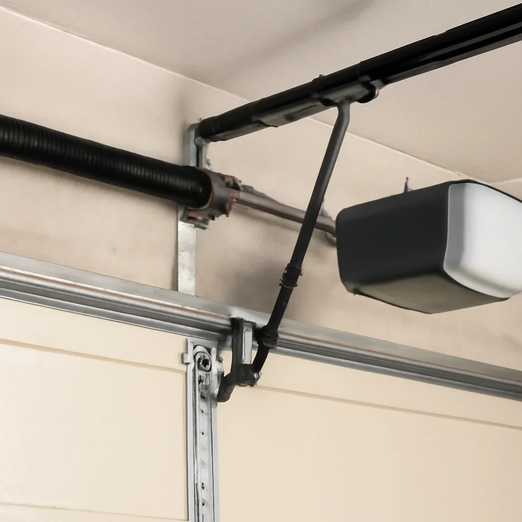 Garage door opener and safety sensor components checked during opener repair in Beaver Creek Surrey