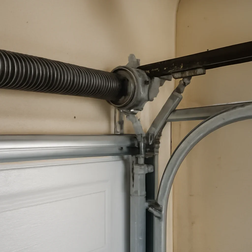 Close view of garage door opener components inspected during Newton Town Centre Surrey repair service