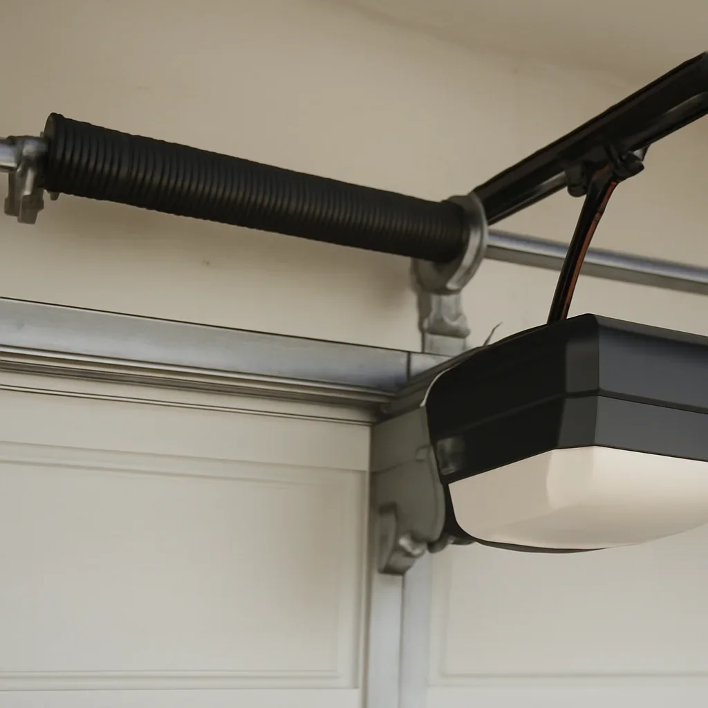 Close view of garage door opener components inspected during Ocean Park Surrey repair service