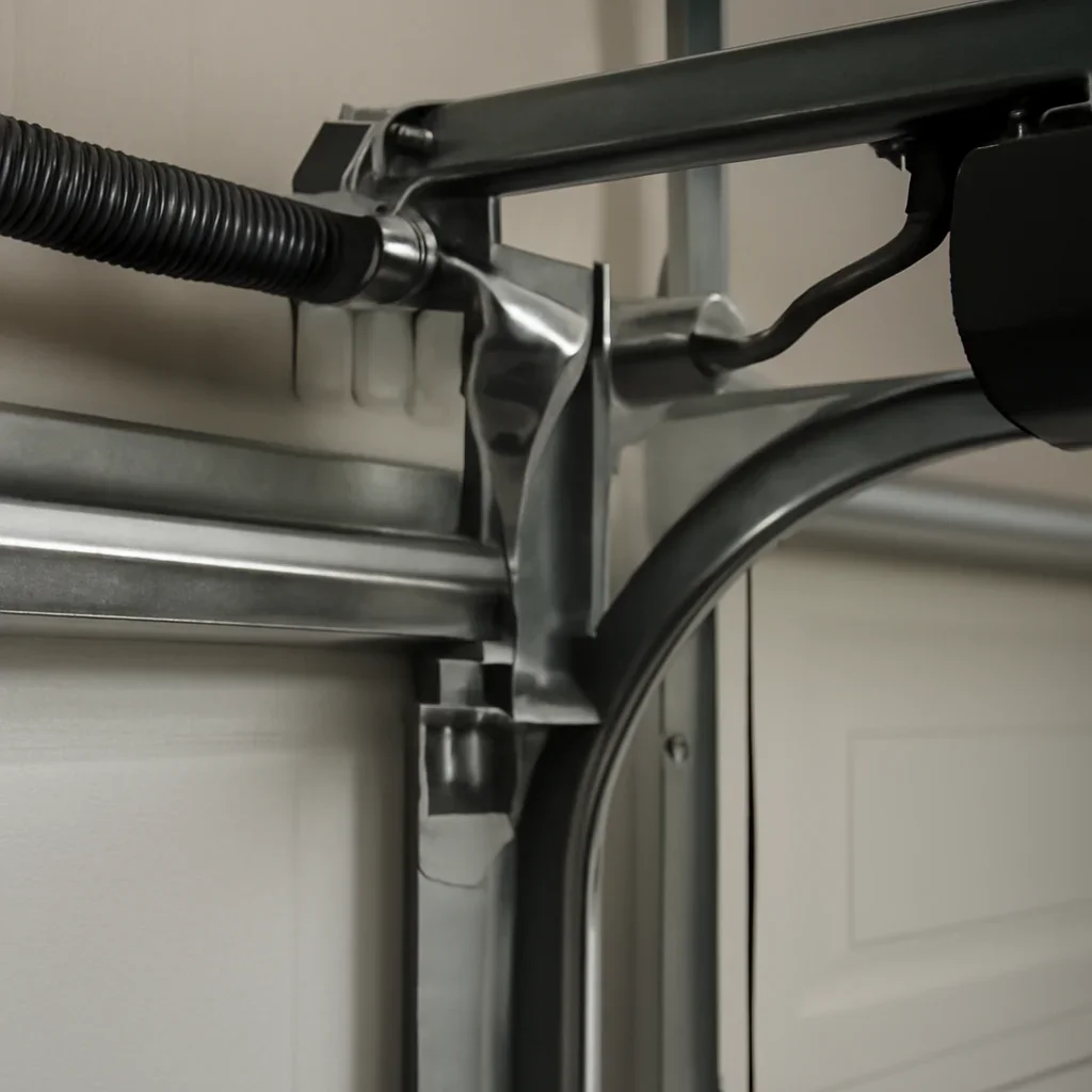 Close view of garage door opener components inspected during Pacific Douglas Surrey repair service