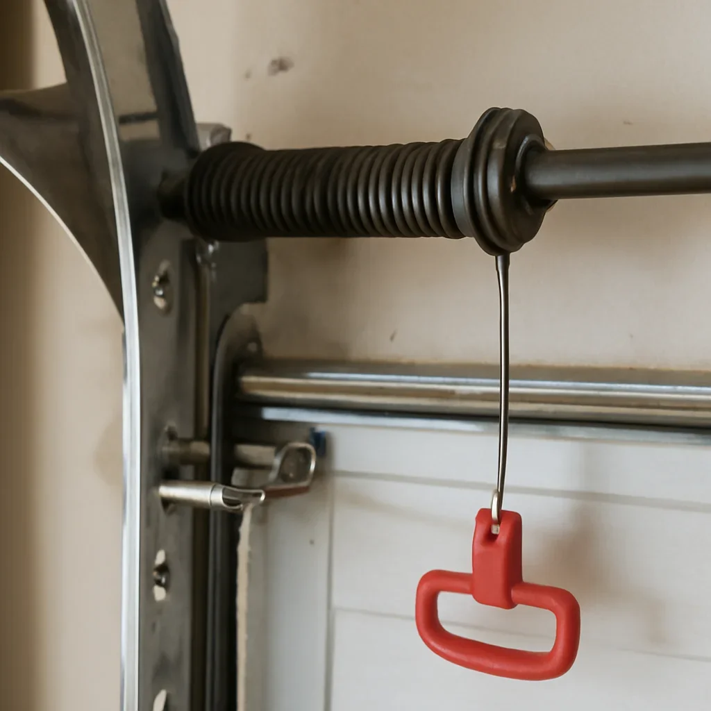 Close view of commercial garage door operator components inspected during Port Kells Surrey repair service