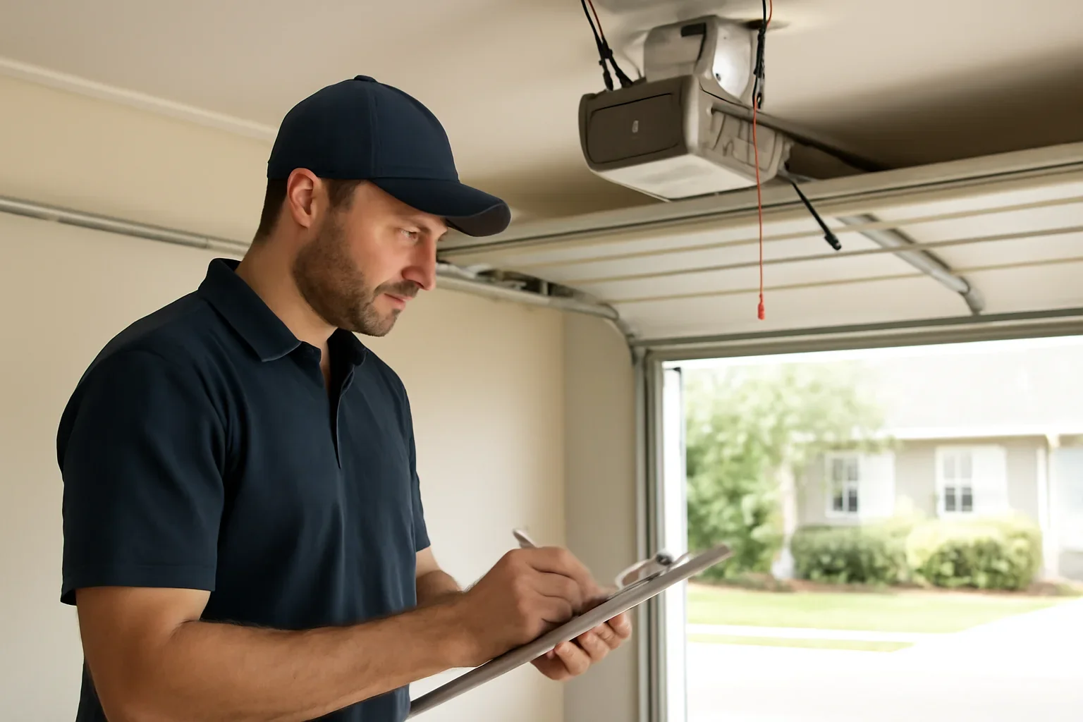 Garage door opener repair technician at a Royal Heights Surrey home