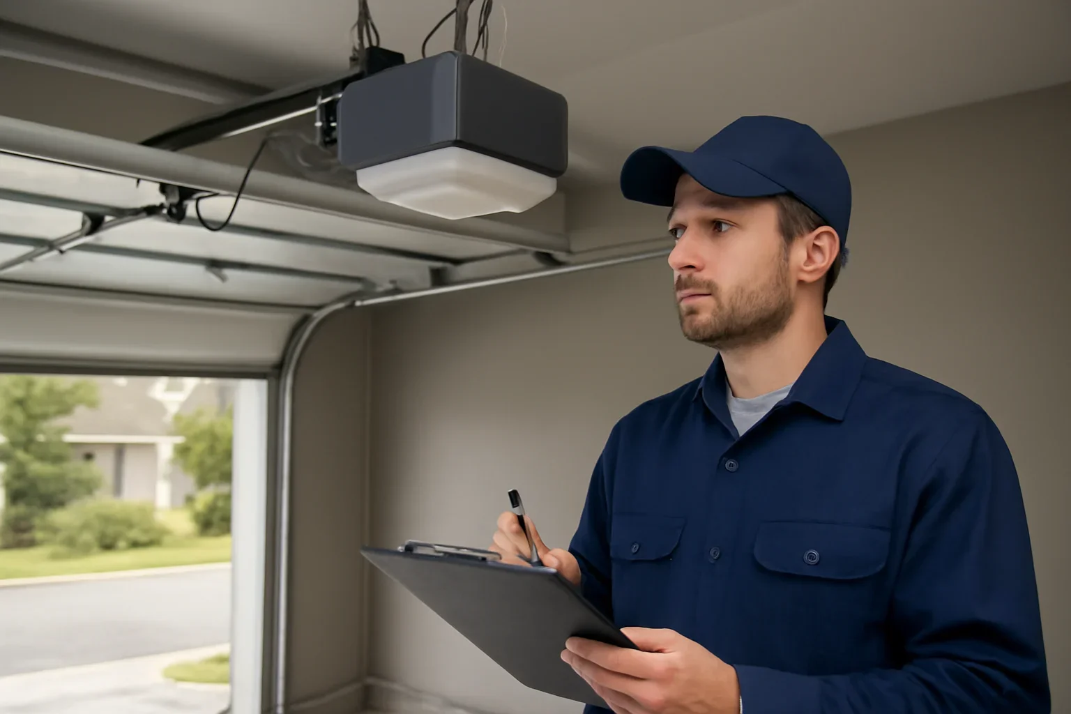 Garage door opener repair technician at a Semiahmoo Surrey home