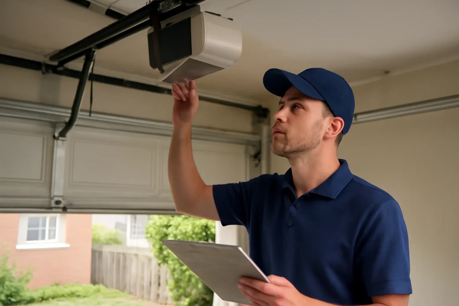 Garage door opener repair technician at a Strawberry Hill Surrey property