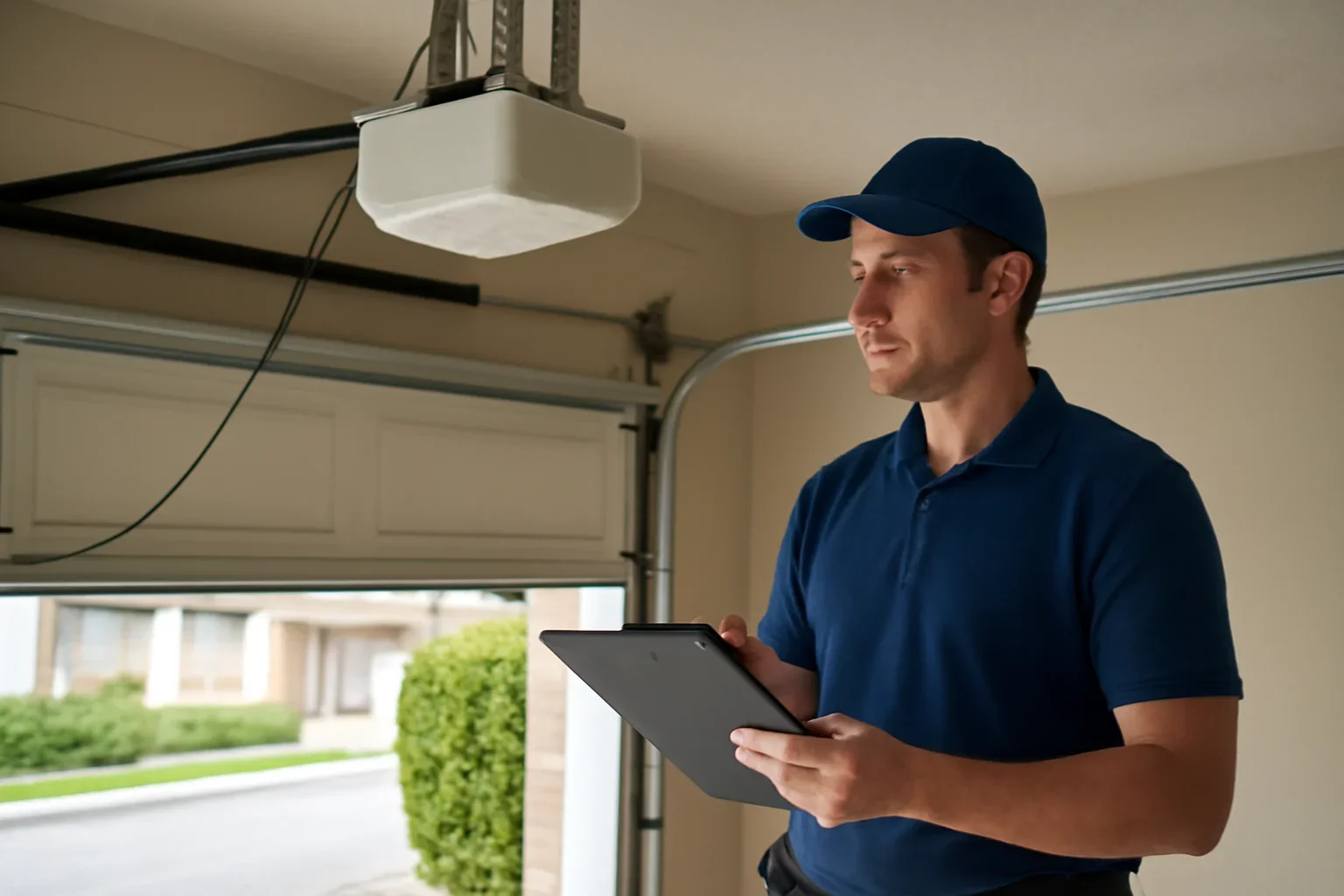Garage door opener repair technician at a Sunnyside Surrey property
