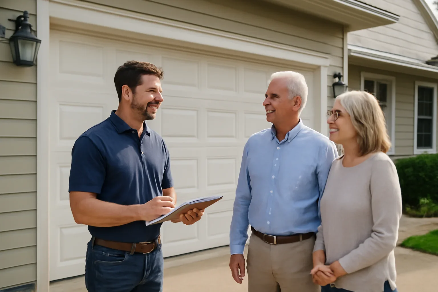 Residential garage door service consultation for homeowners in Surrey
