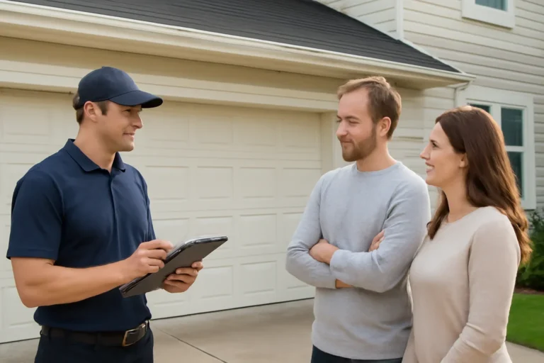 Residential garage door service consultation for homeowners in Surrey