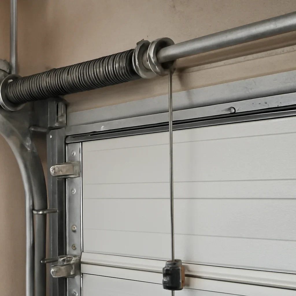Garage door hardware inspected during a Guildford Surrey repair visit