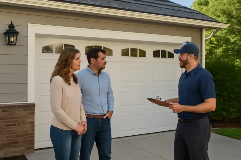 Residential garage door service consultation for homeowners in Surrey