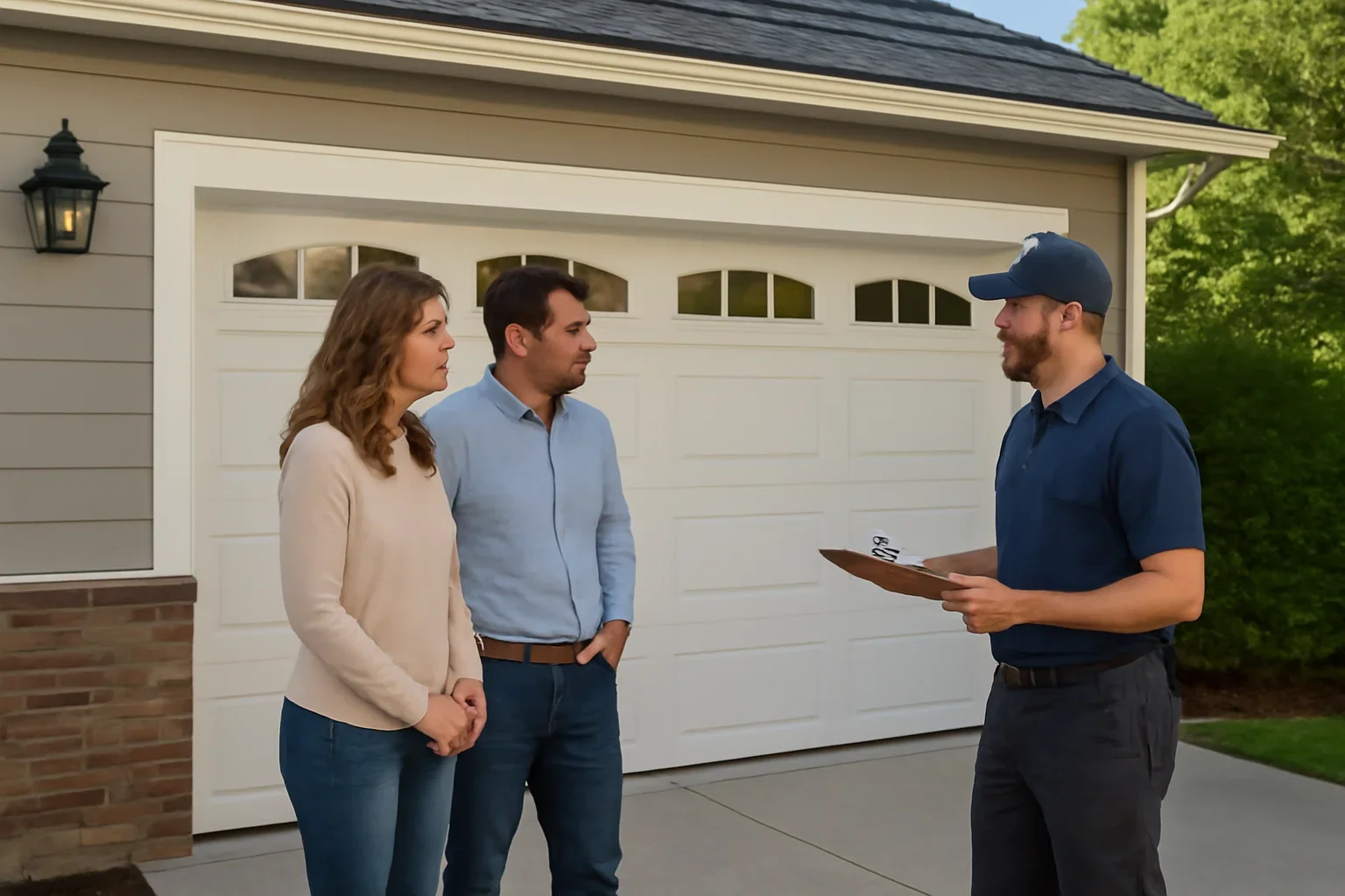 Residential garage door service consultation for homeowners in Surrey