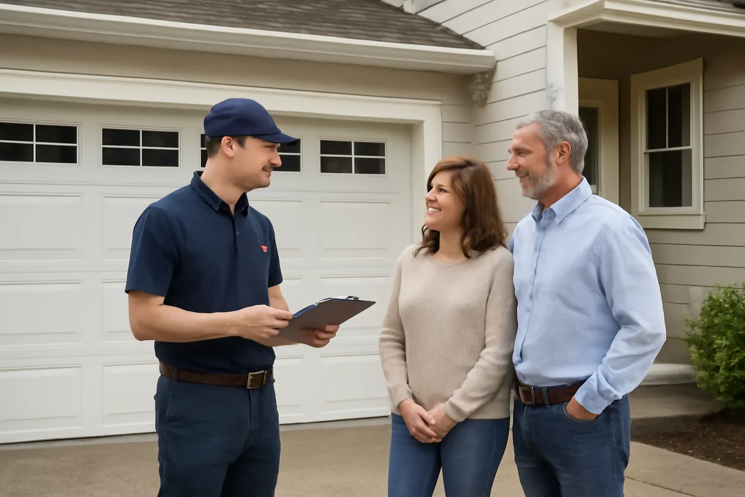 Residential garage door service consultation for homeowners in Surrey