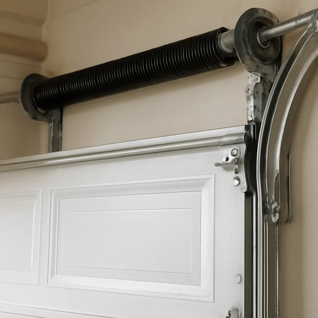 Close view of garage door components related to locations campbell heights