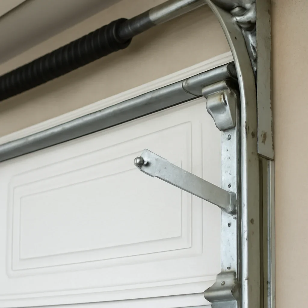 Close view of garage door components related to Crescent Beach garage door services in Surrey